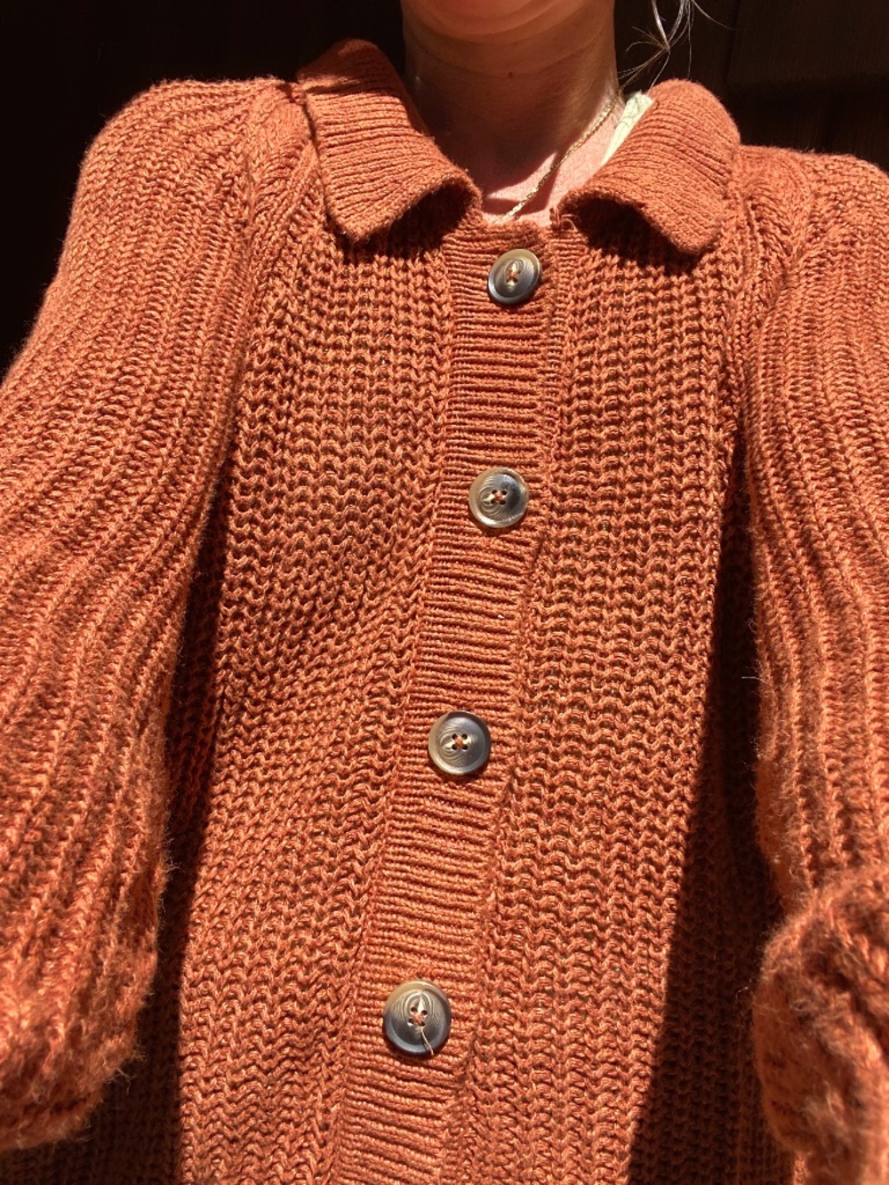 Garnet Hill Maren Linen Organic Cotton Chunky Cable Knit Cardigan Costal Cozy L